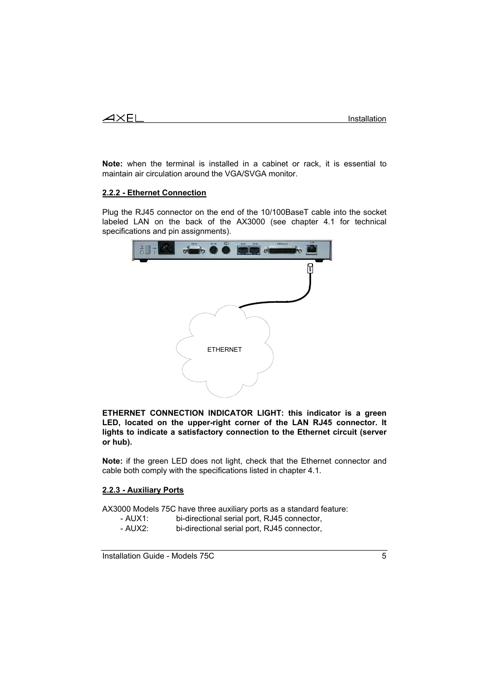 Axel AX3000 75C Installation Guide User Manual | Page 9 / 25