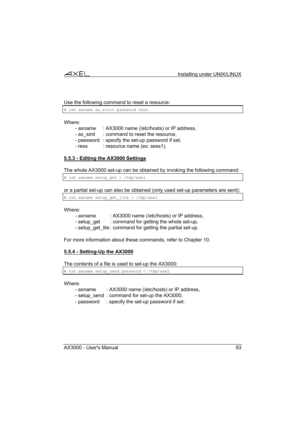 Axel AX3000 65 User's Manual User Manual | Page 105 / 276