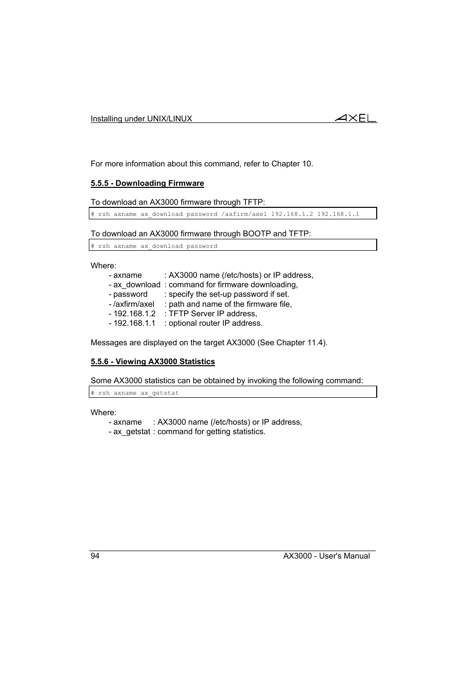 Axel AX3000 65 User's Manual User Manual | Page 106 / 276