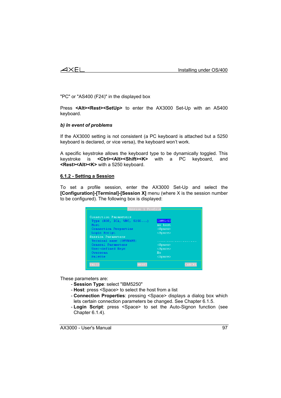 Axel AX3000 65 User's Manual User Manual | Page 109 / 276