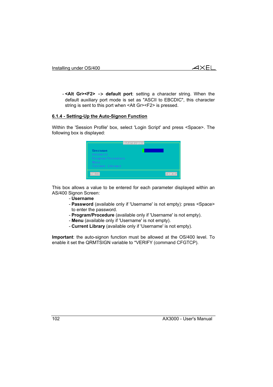 Axel AX3000 65 User's Manual User Manual | Page 114 / 276