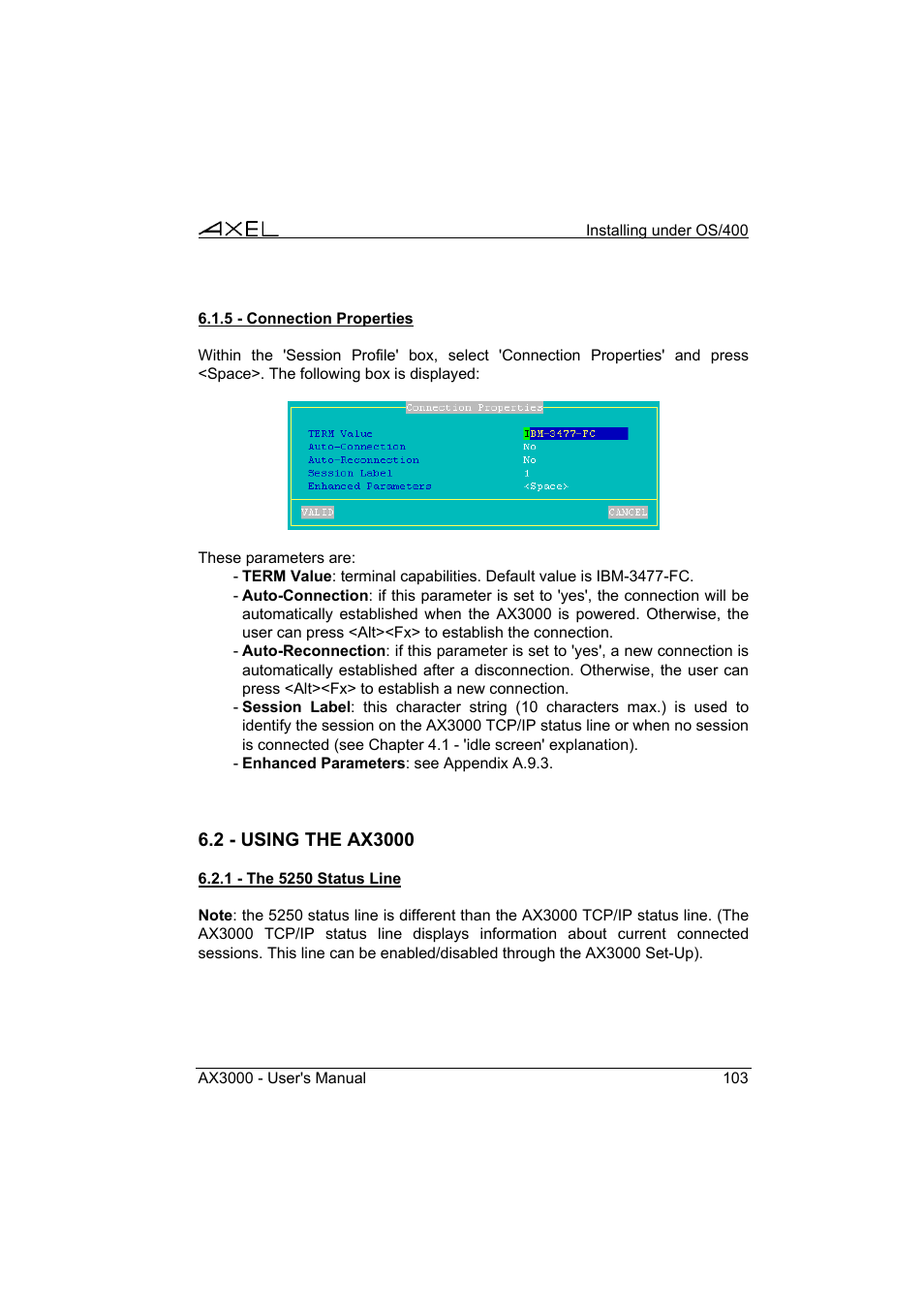 Axel AX3000 65 User's Manual User Manual | Page 115 / 276
