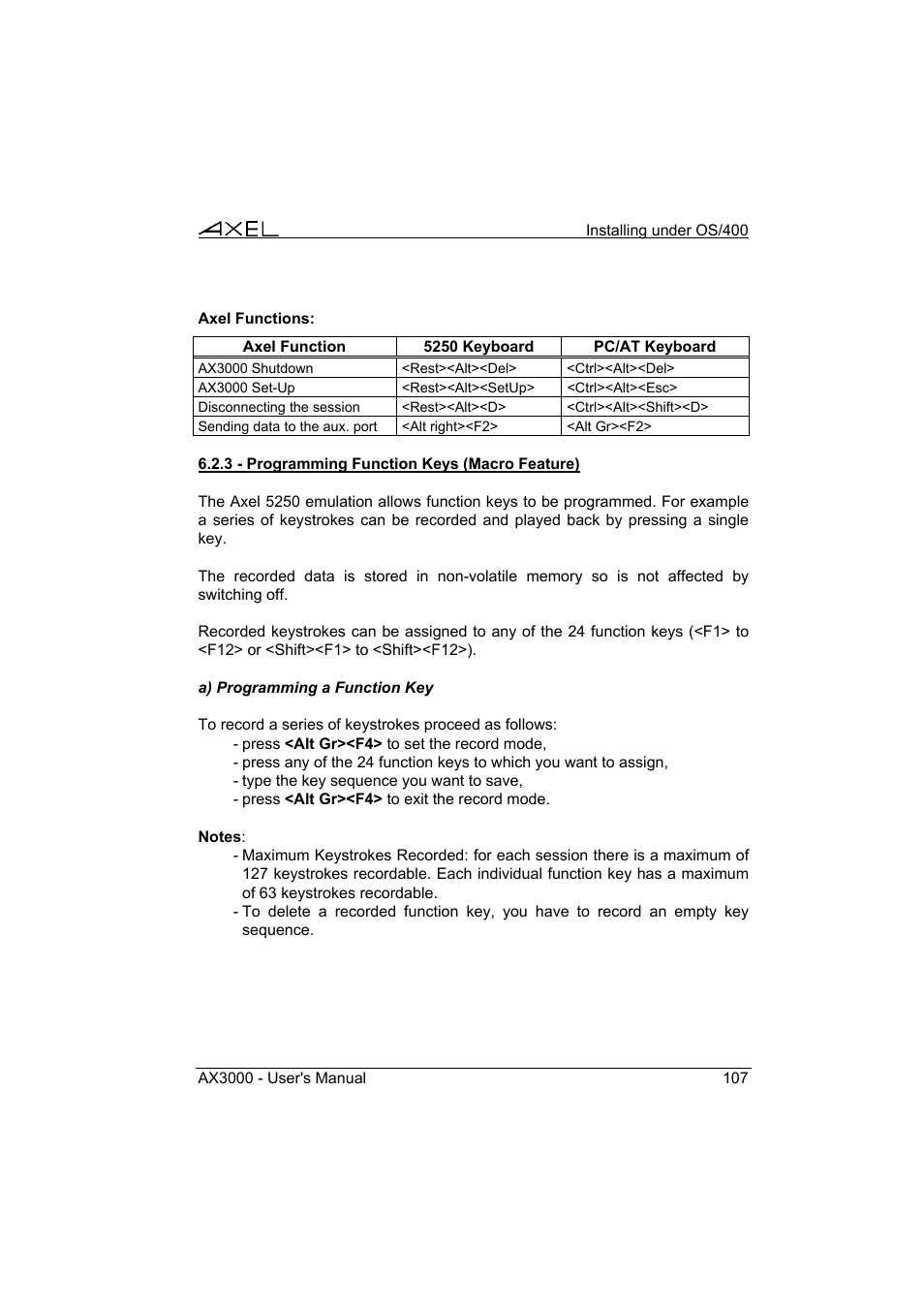 Axel AX3000 65 User's Manual User Manual | Page 119 / 276
