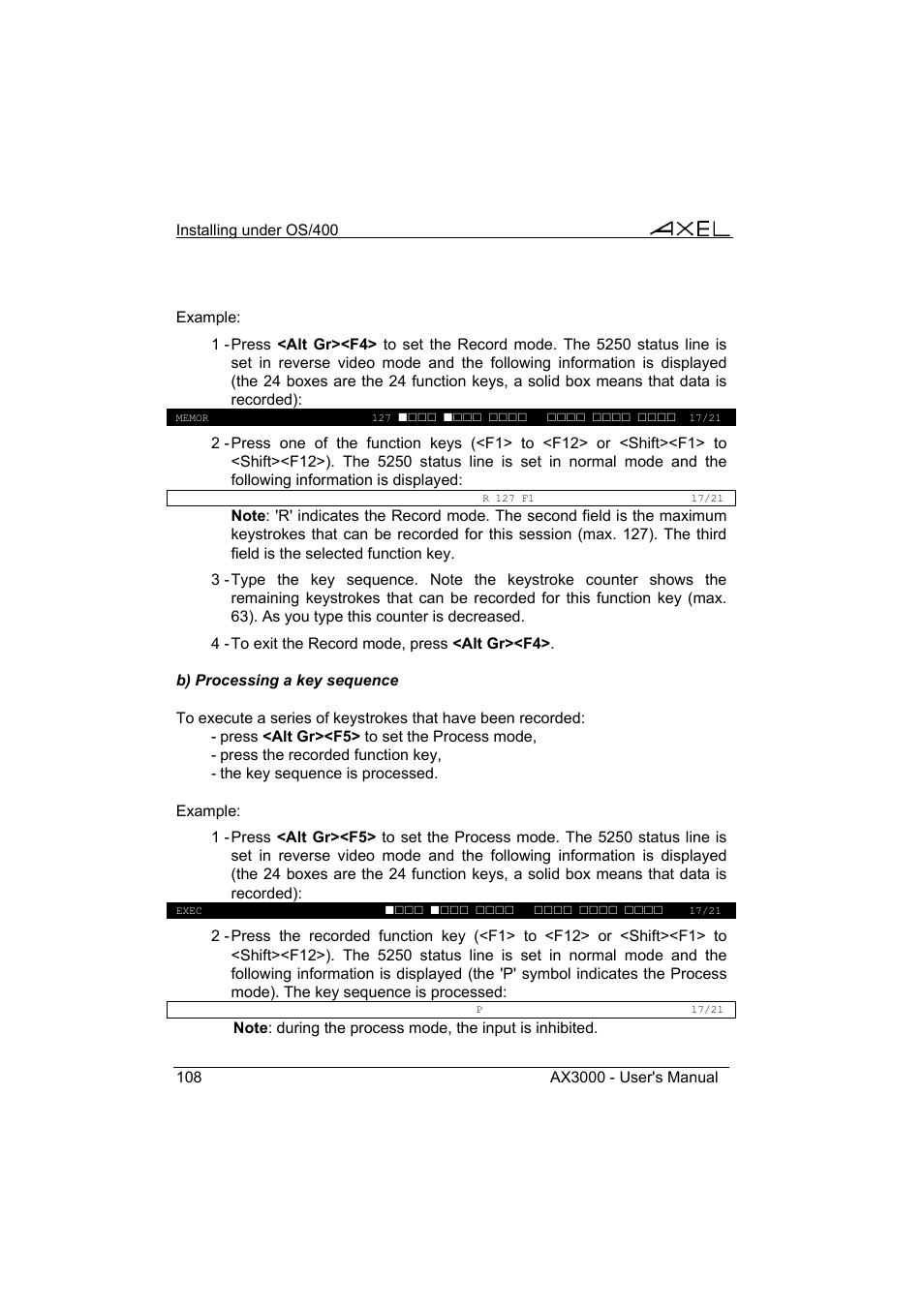 Axel AX3000 65 User's Manual User Manual | Page 120 / 276