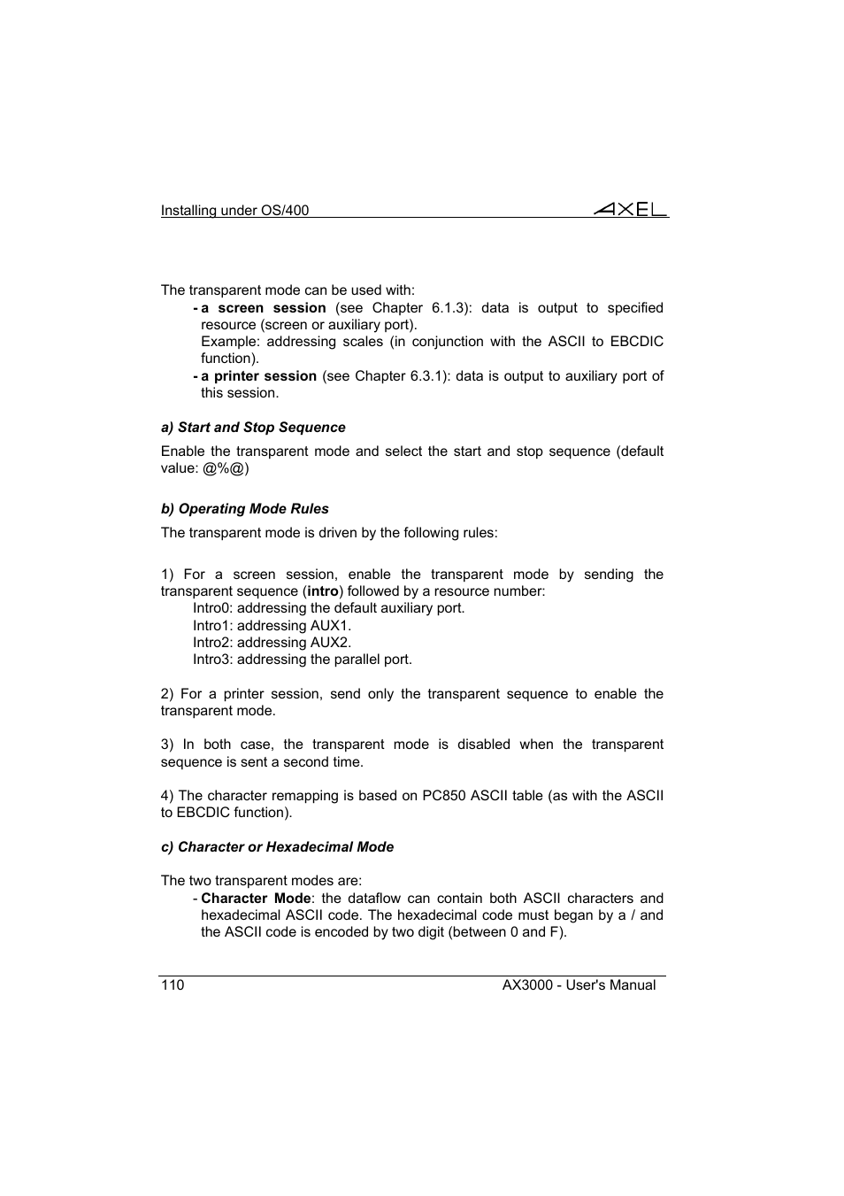 Axel AX3000 65 User's Manual User Manual | Page 122 / 276