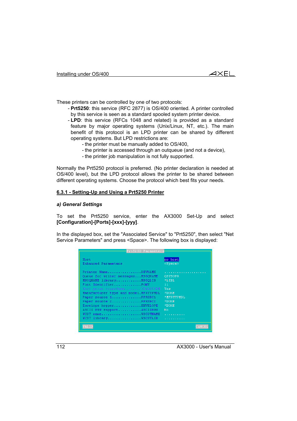 Axel AX3000 65 User's Manual User Manual | Page 124 / 276