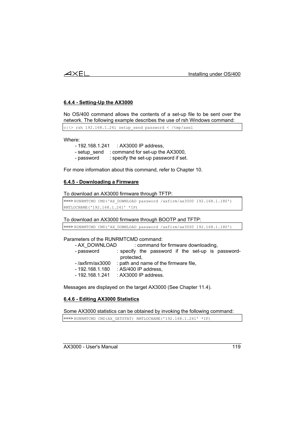 Axel AX3000 65 User's Manual User Manual | Page 131 / 276