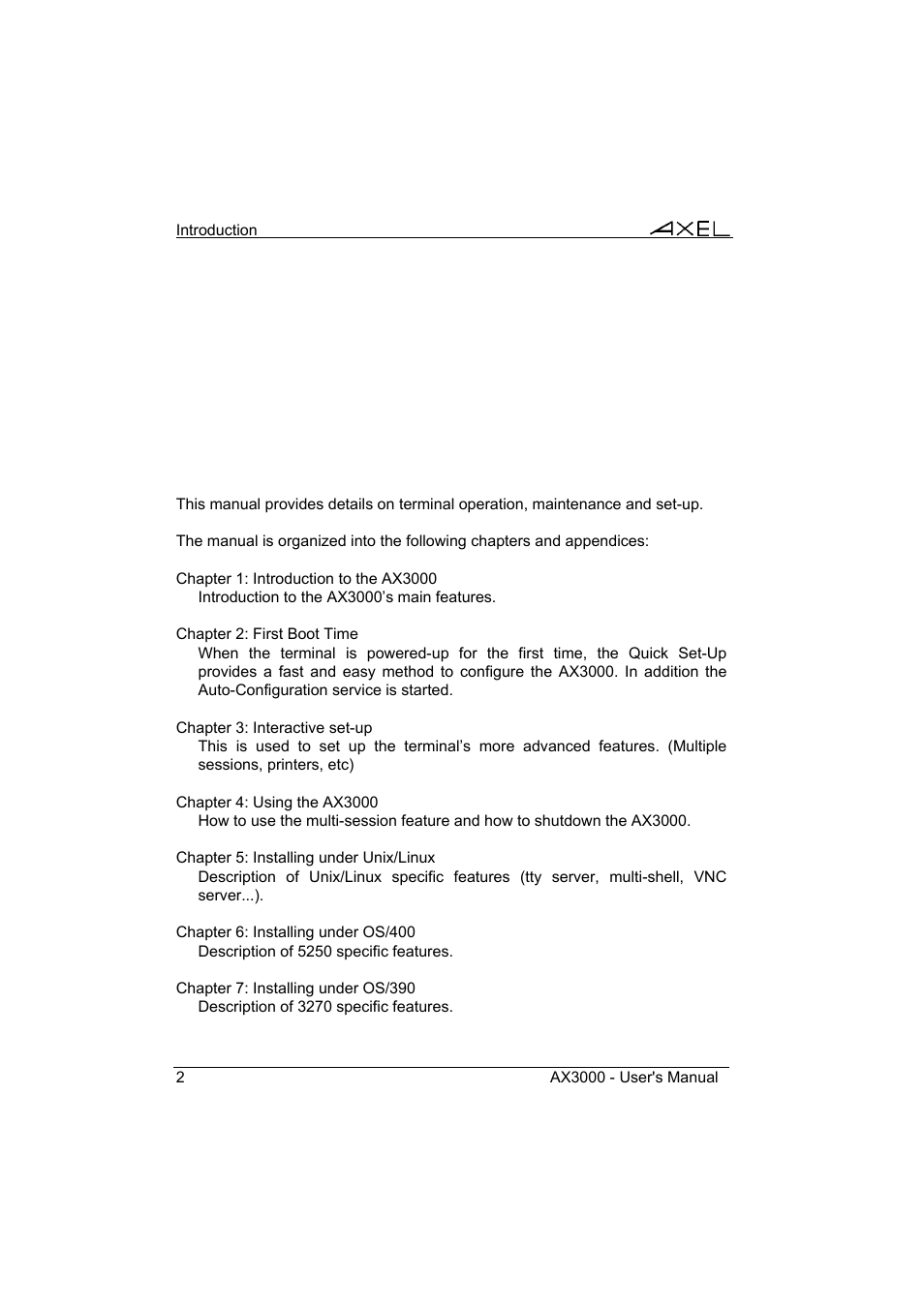 Axel AX3000 65 User's Manual User Manual | Page 14 / 276