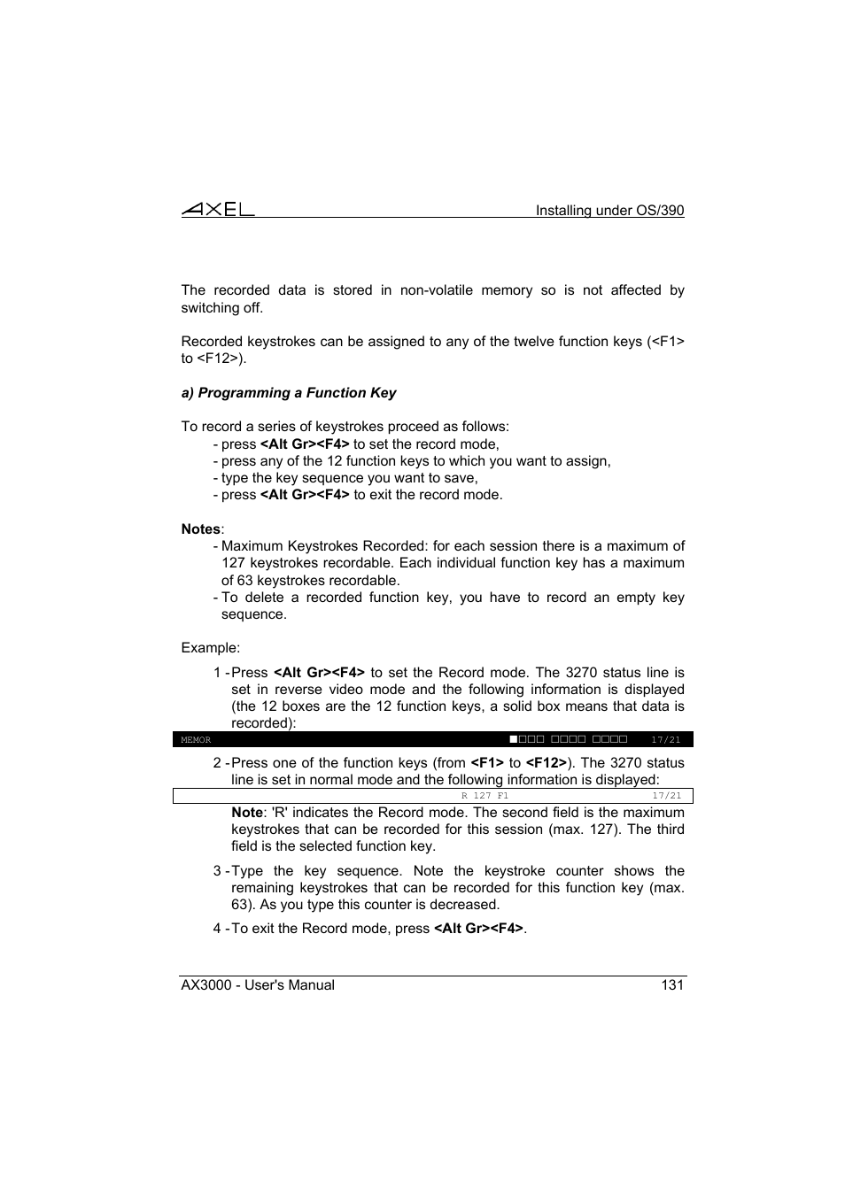 Axel AX3000 65 User's Manual User Manual | Page 143 / 276