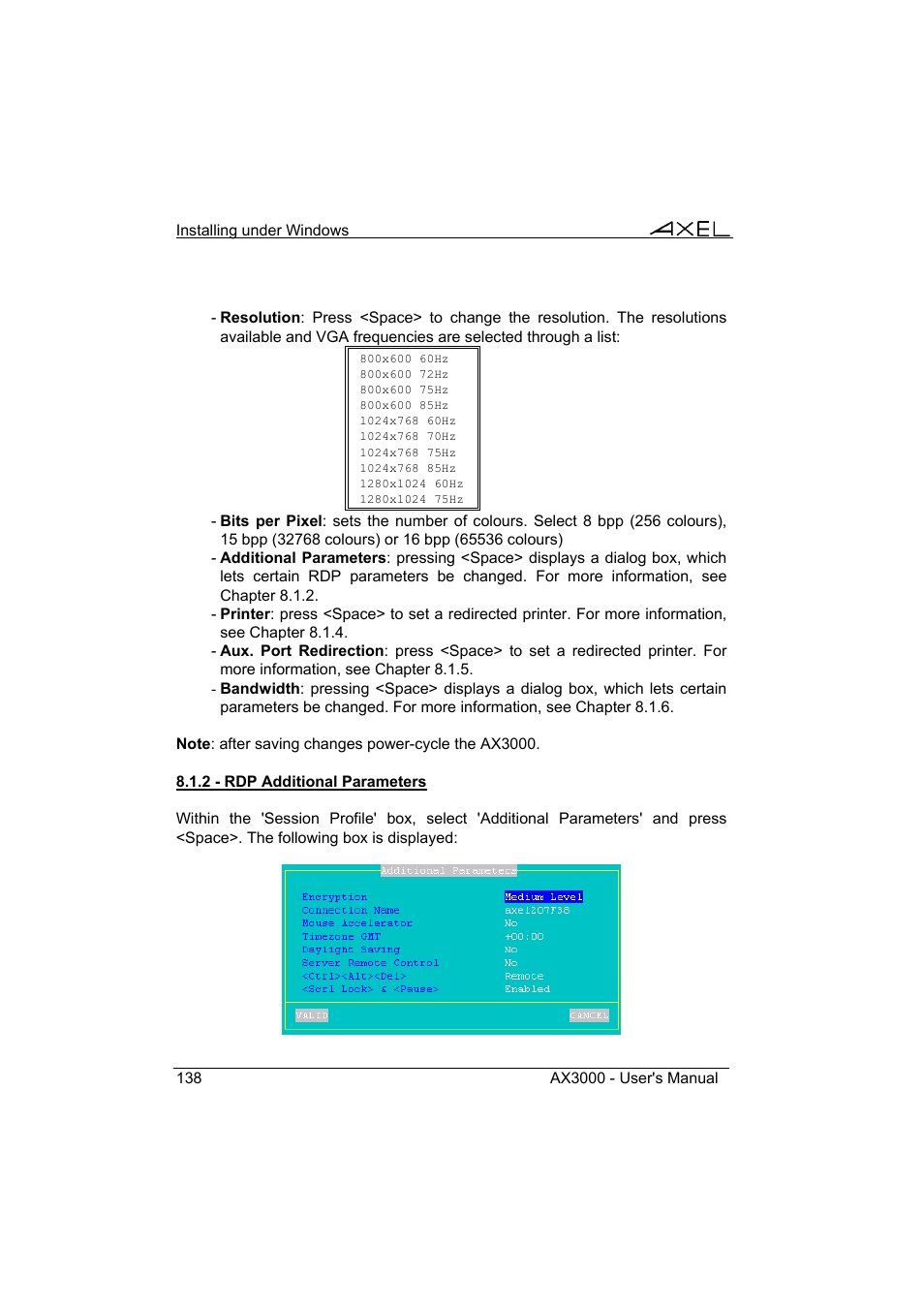 Axel AX3000 65 User's Manual User Manual | Page 150 / 276