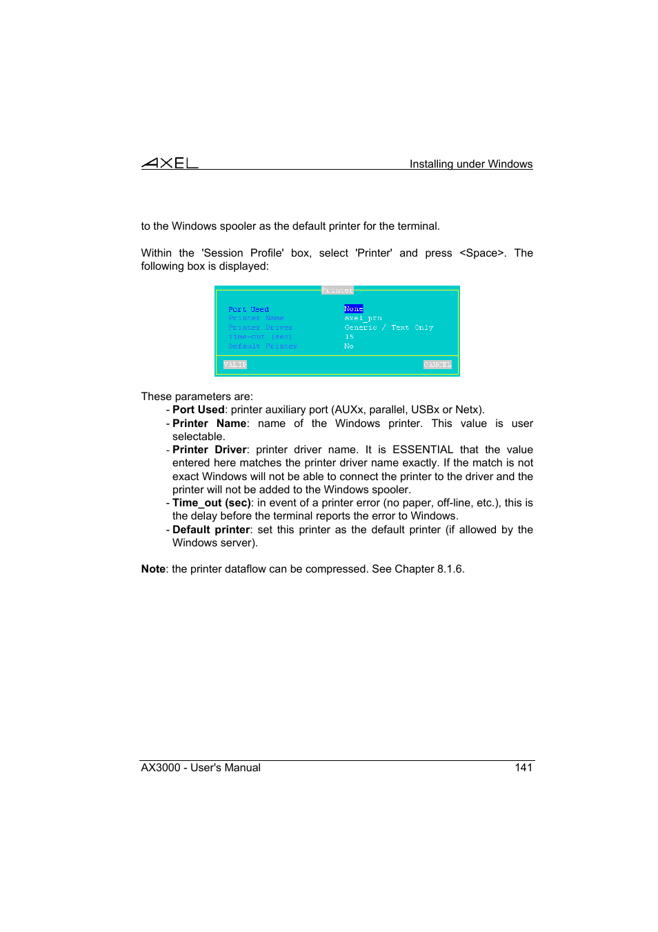 Axel AX3000 65 User's Manual User Manual | Page 153 / 276