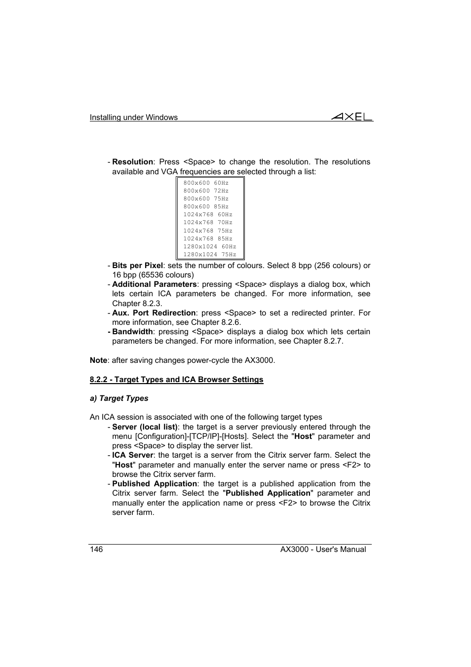 Axel AX3000 65 User's Manual User Manual | Page 158 / 276