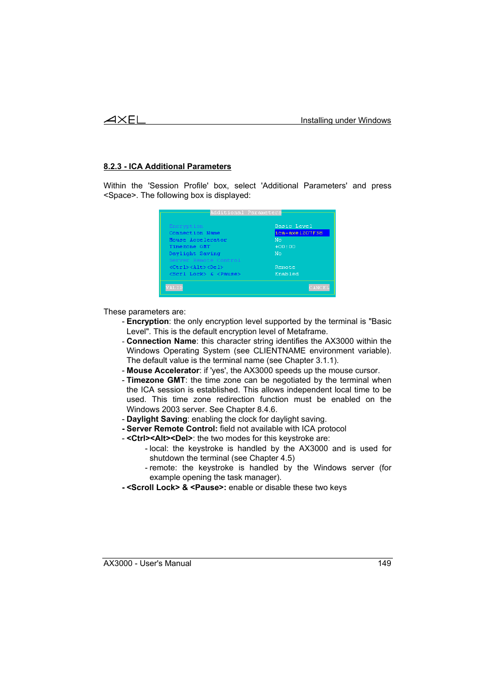 Axel AX3000 65 User's Manual User Manual | Page 161 / 276