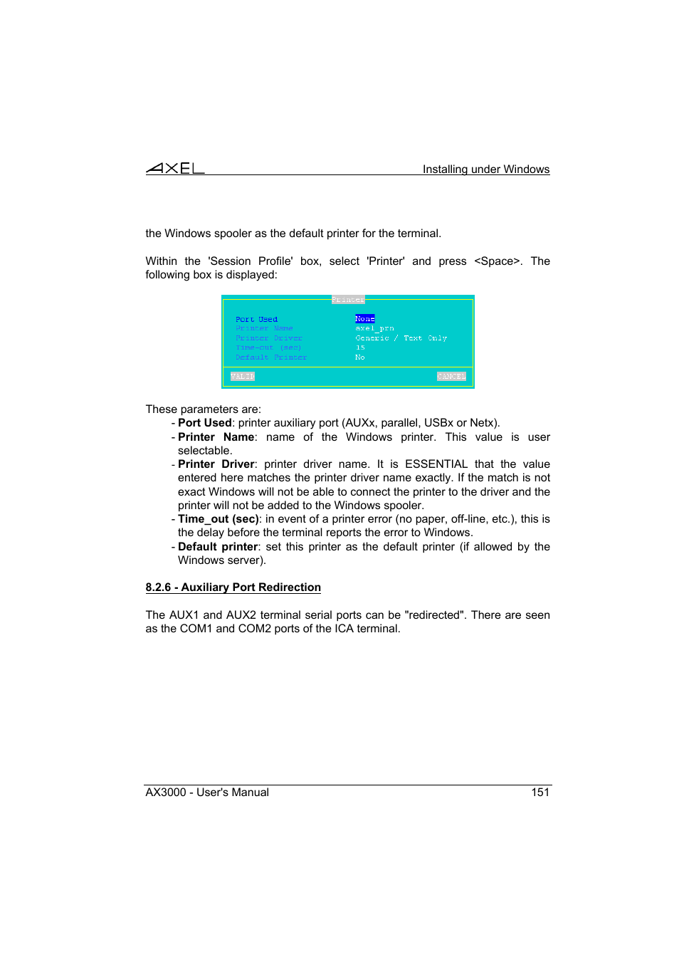 Axel AX3000 65 User's Manual User Manual | Page 163 / 276