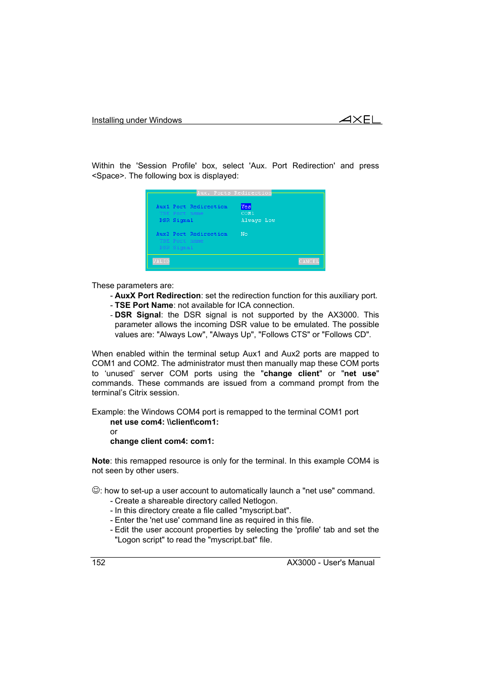 Axel AX3000 65 User's Manual User Manual | Page 164 / 276
