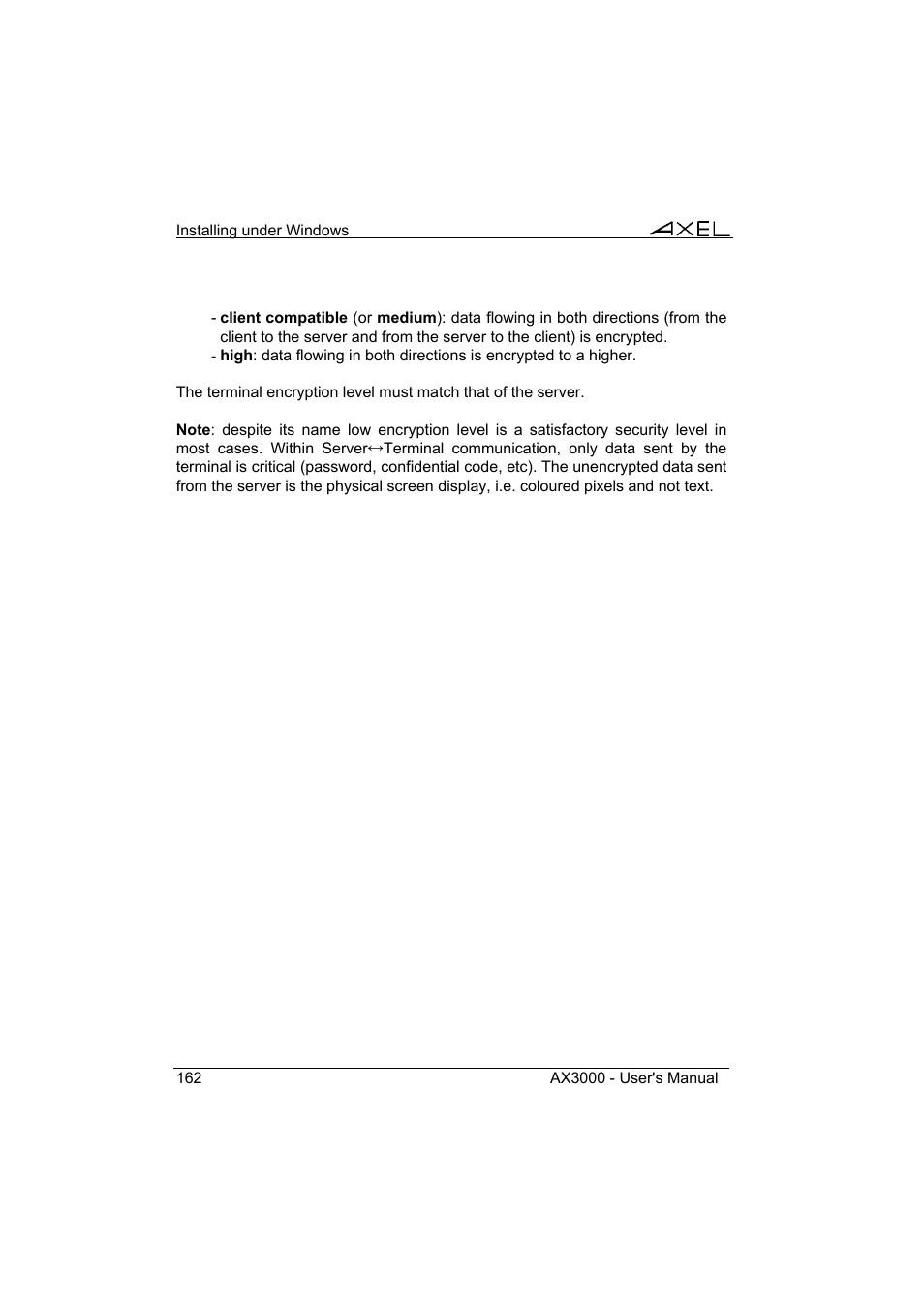 Axel AX3000 65 User's Manual User Manual | Page 174 / 276