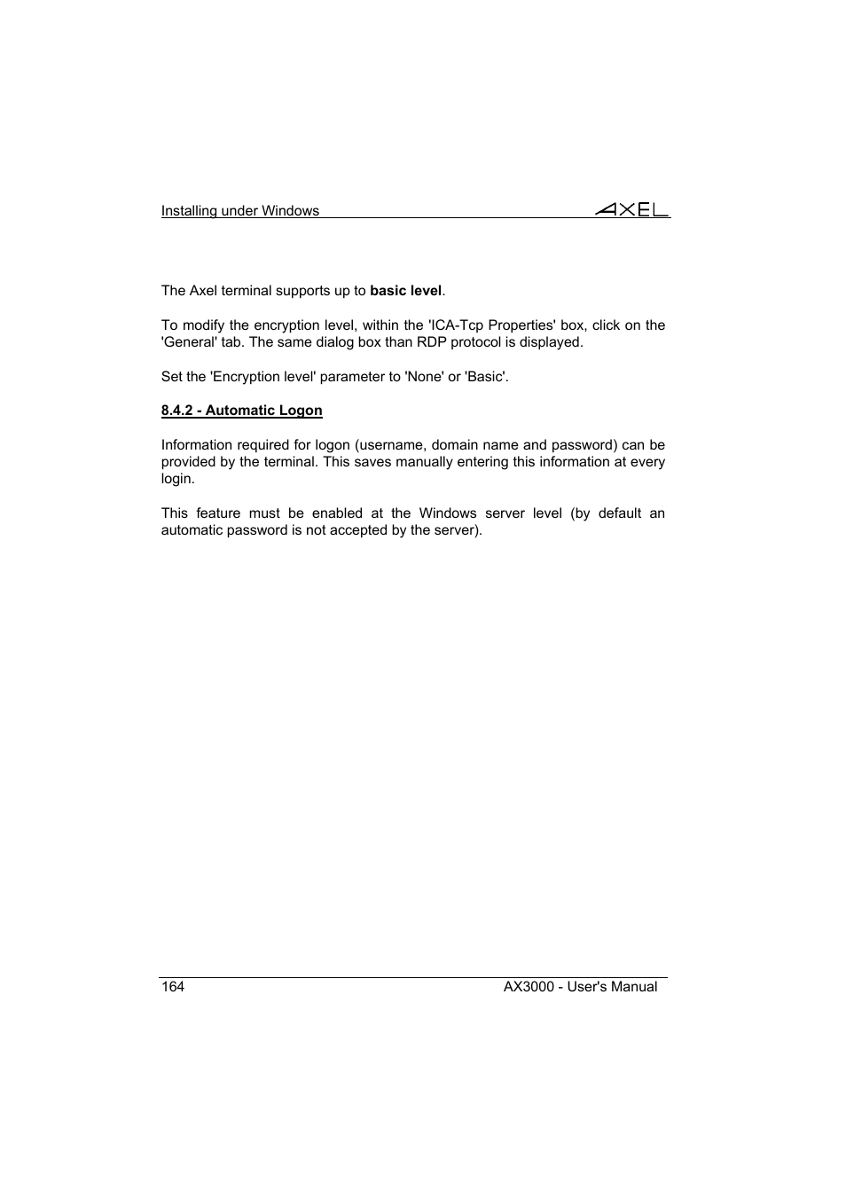 Axel AX3000 65 User's Manual User Manual | Page 176 / 276