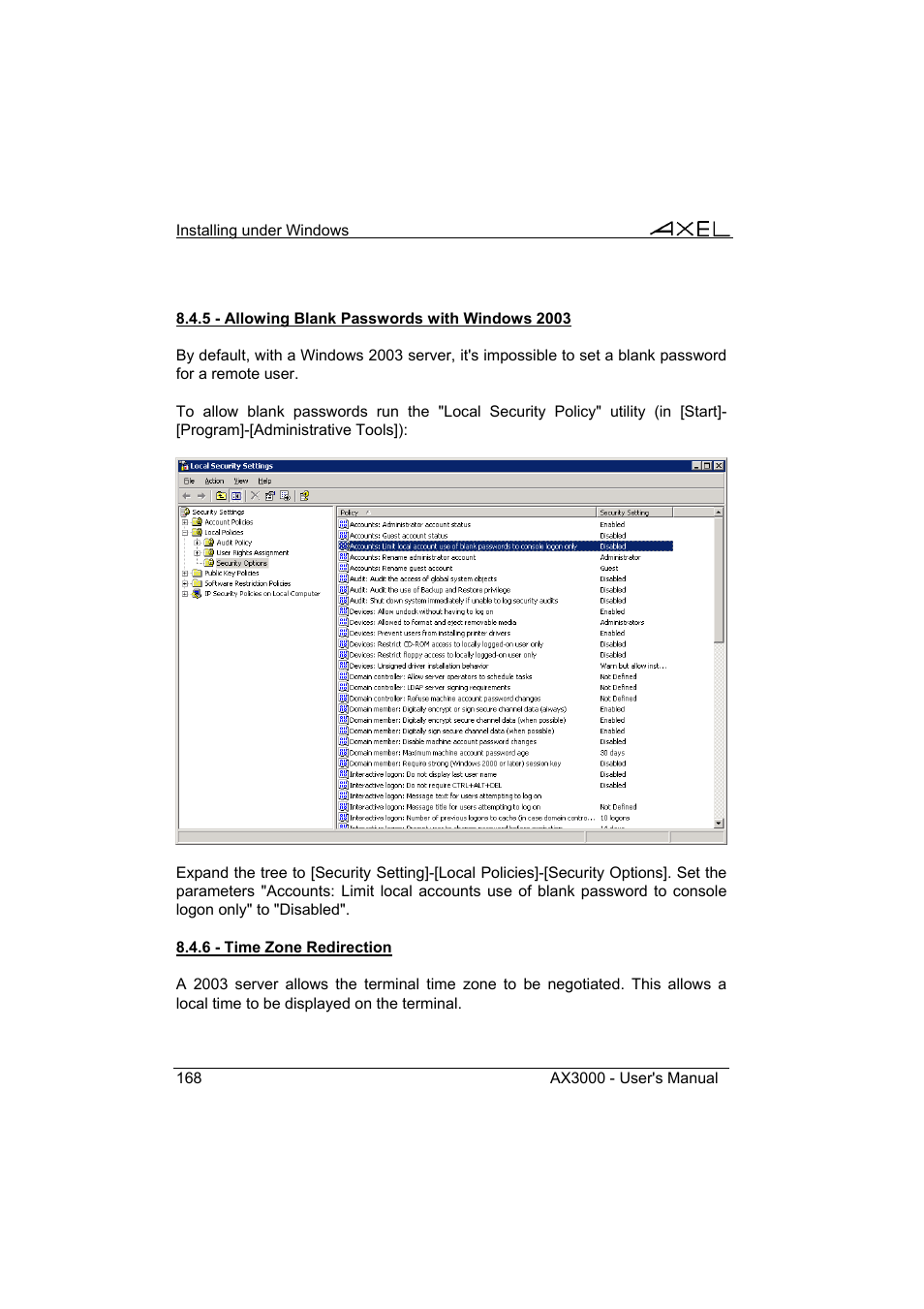 Axel AX3000 65 User's Manual User Manual | Page 180 / 276