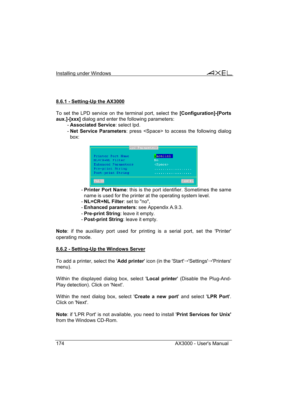 Axel AX3000 65 User's Manual User Manual | Page 186 / 276