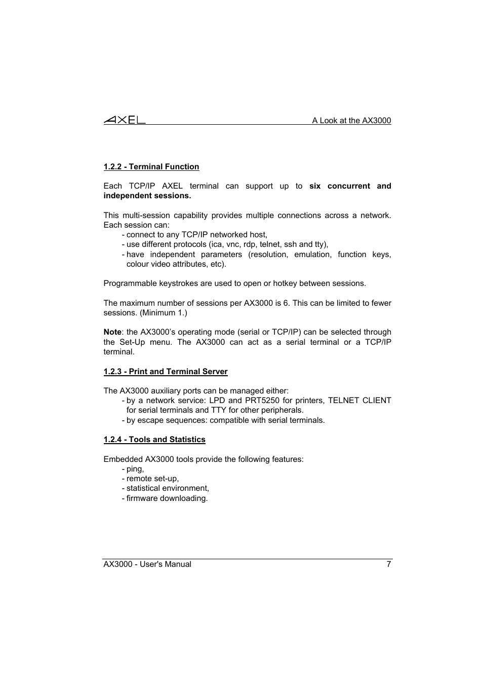 Axel AX3000 65 User's Manual User Manual | Page 19 / 276