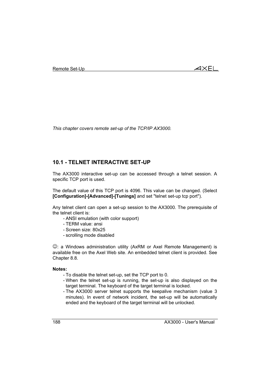 Axel AX3000 65 User's Manual User Manual | Page 200 / 276