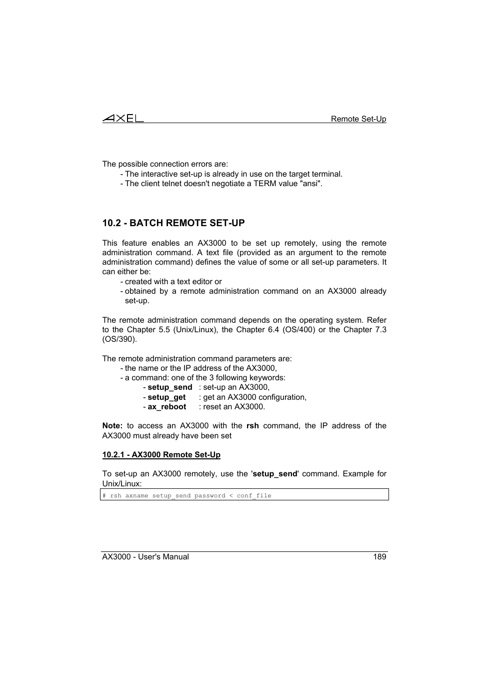 Axel AX3000 65 User's Manual User Manual | Page 201 / 276