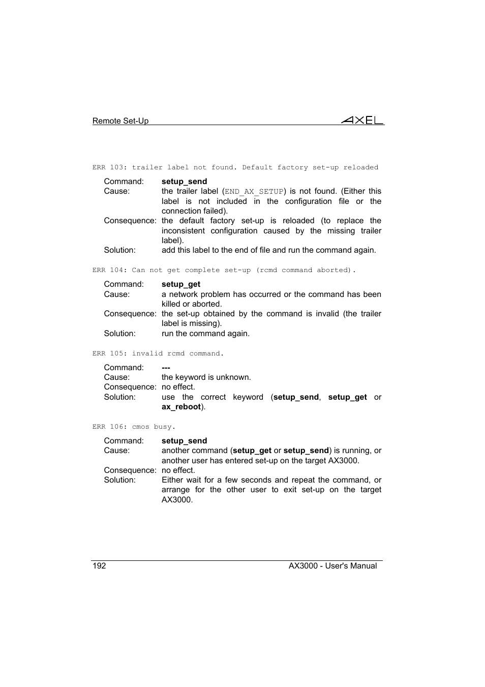 Axel AX3000 65 User's Manual User Manual | Page 204 / 276