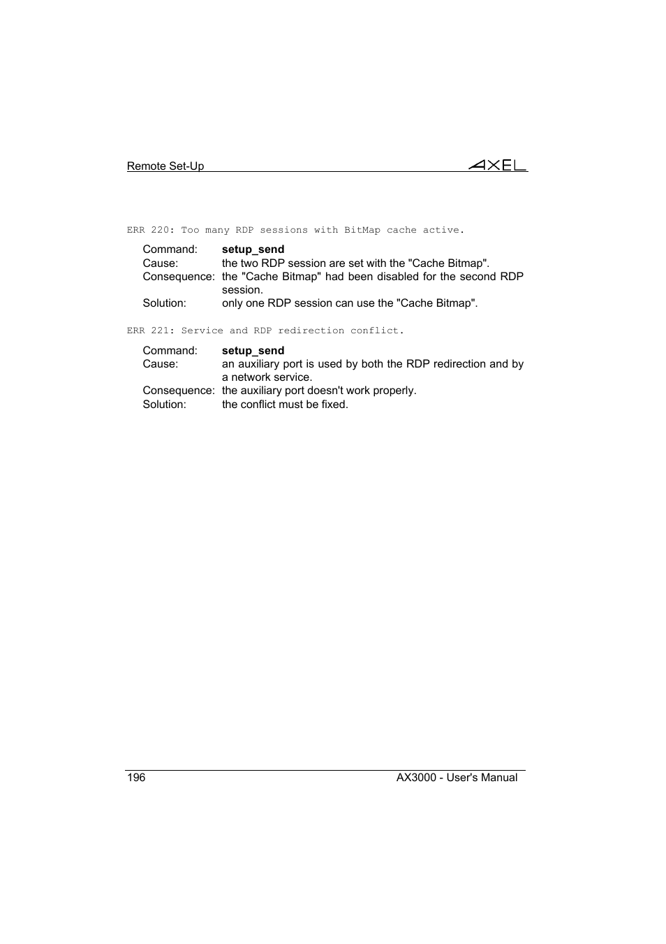 Axel AX3000 65 User's Manual User Manual | Page 208 / 276