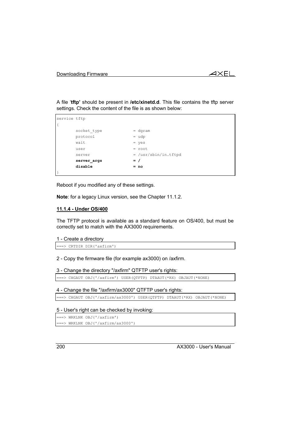 Axel AX3000 65 User's Manual User Manual | Page 212 / 276