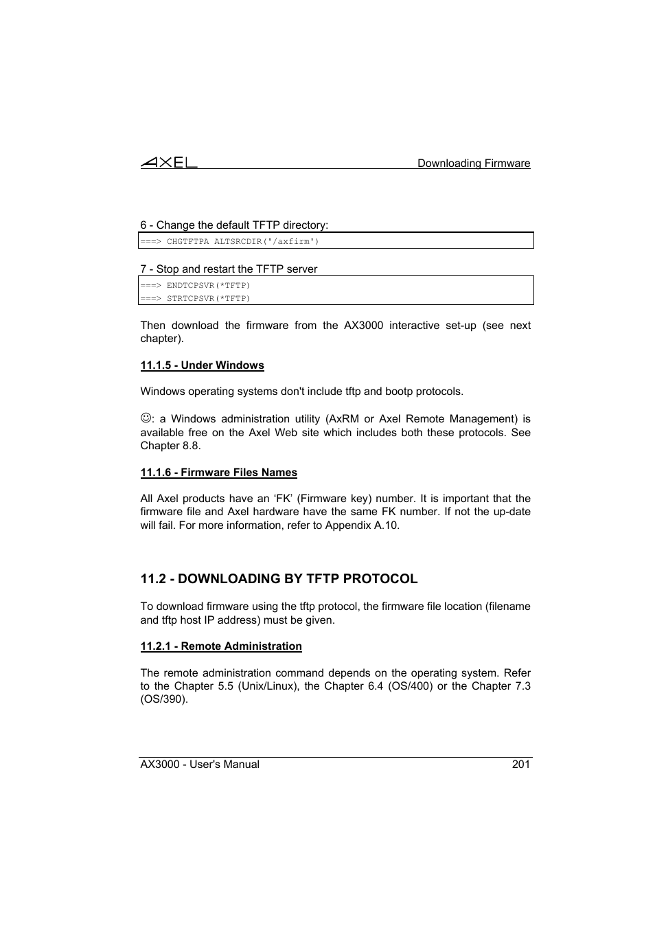 Axel AX3000 65 User's Manual User Manual | Page 213 / 276