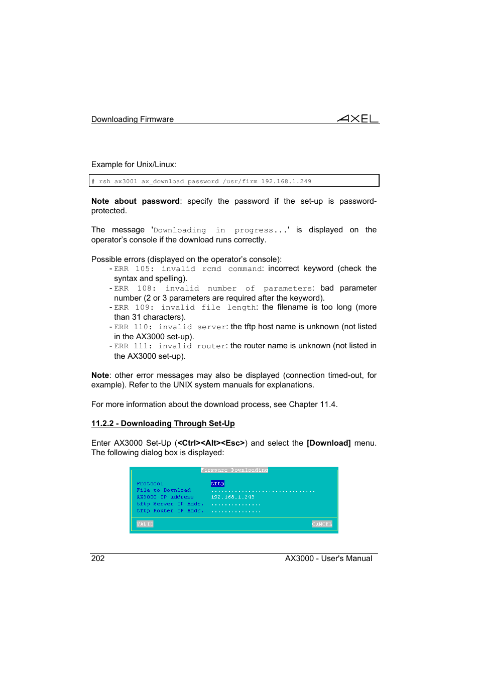 Axel AX3000 65 User's Manual User Manual | Page 214 / 276