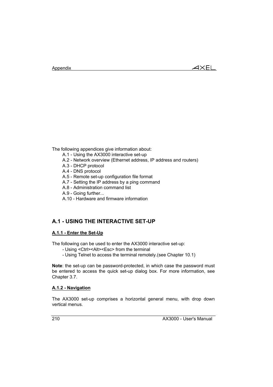 Axel AX3000 65 User's Manual User Manual | Page 222 / 276