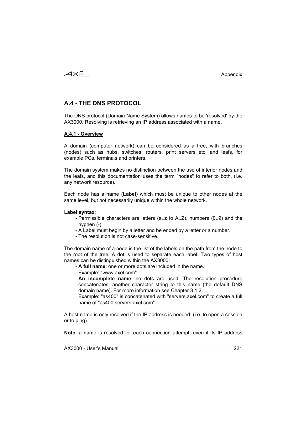 Axel AX3000 65 User's Manual User Manual | Page 233 / 276
