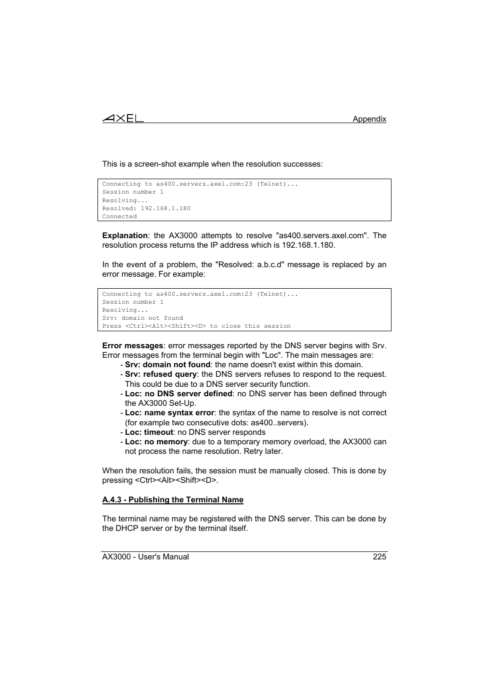 Axel AX3000 65 User's Manual User Manual | Page 237 / 276