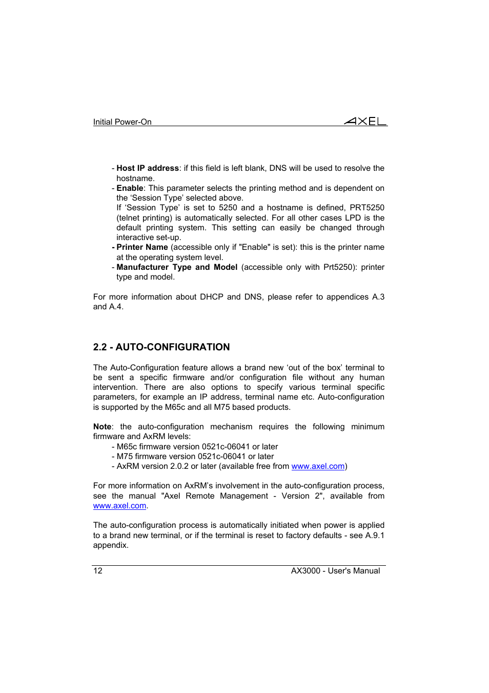 Axel AX3000 65 User's Manual User Manual | Page 24 / 276