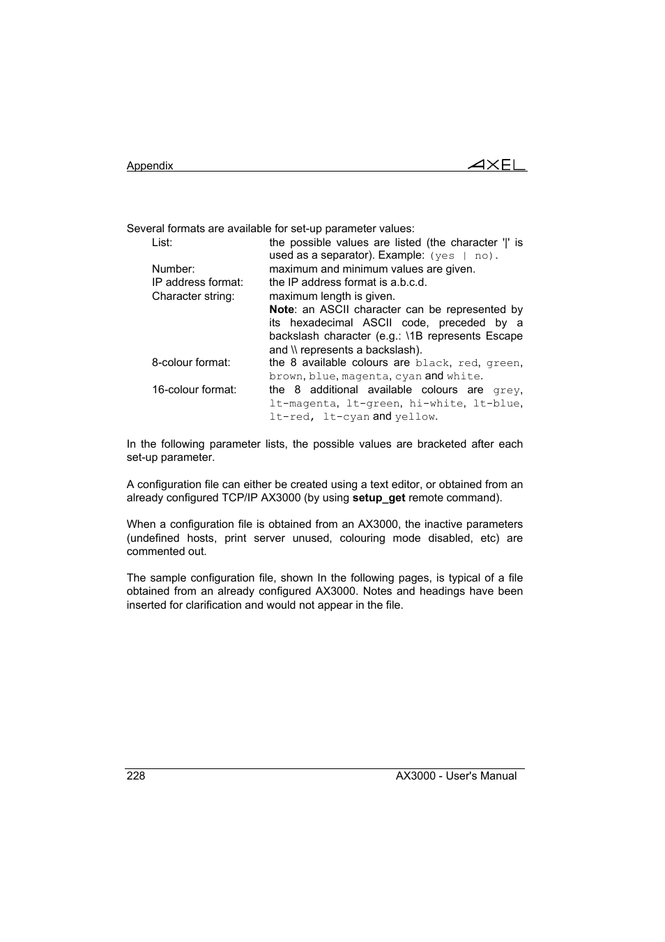 Axel AX3000 65 User's Manual User Manual | Page 240 / 276