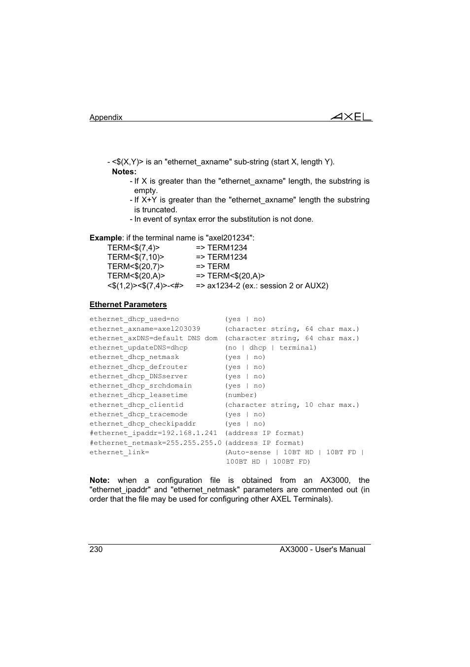 Axel AX3000 65 User's Manual User Manual | Page 242 / 276