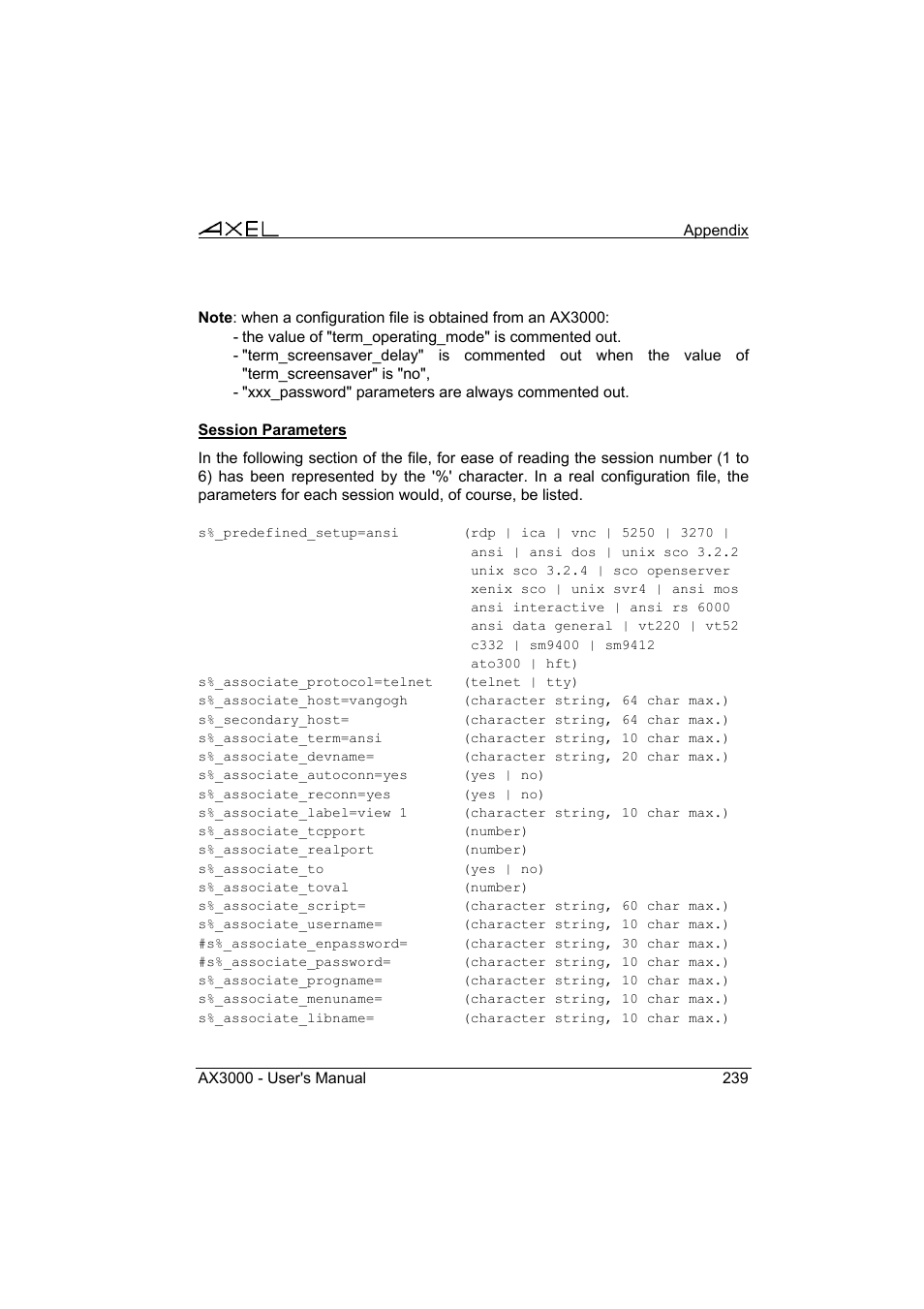 Axel AX3000 65 User's Manual User Manual | Page 251 / 276