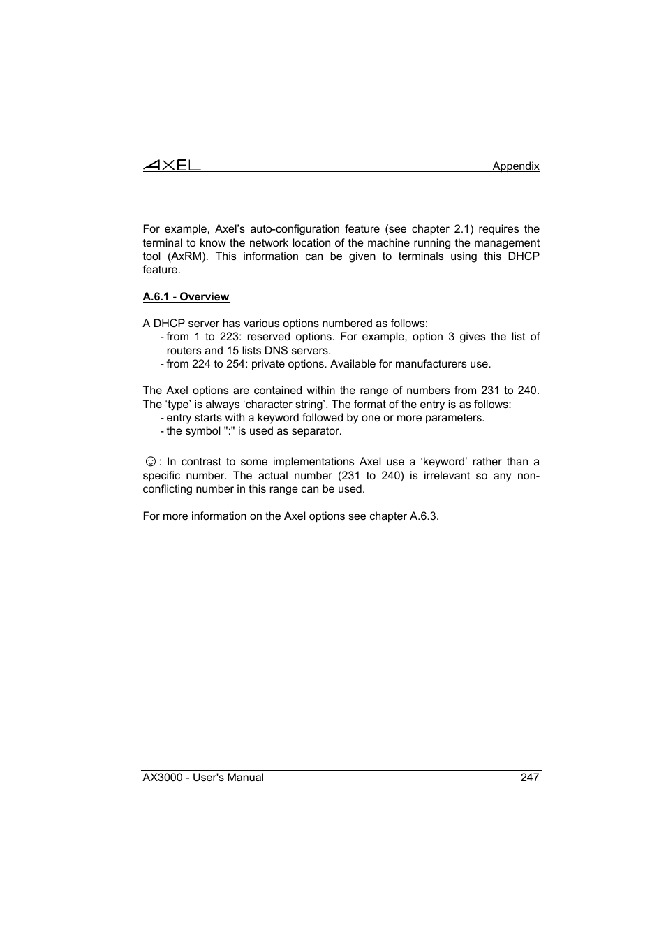 Axel AX3000 65 User's Manual User Manual | Page 259 / 276