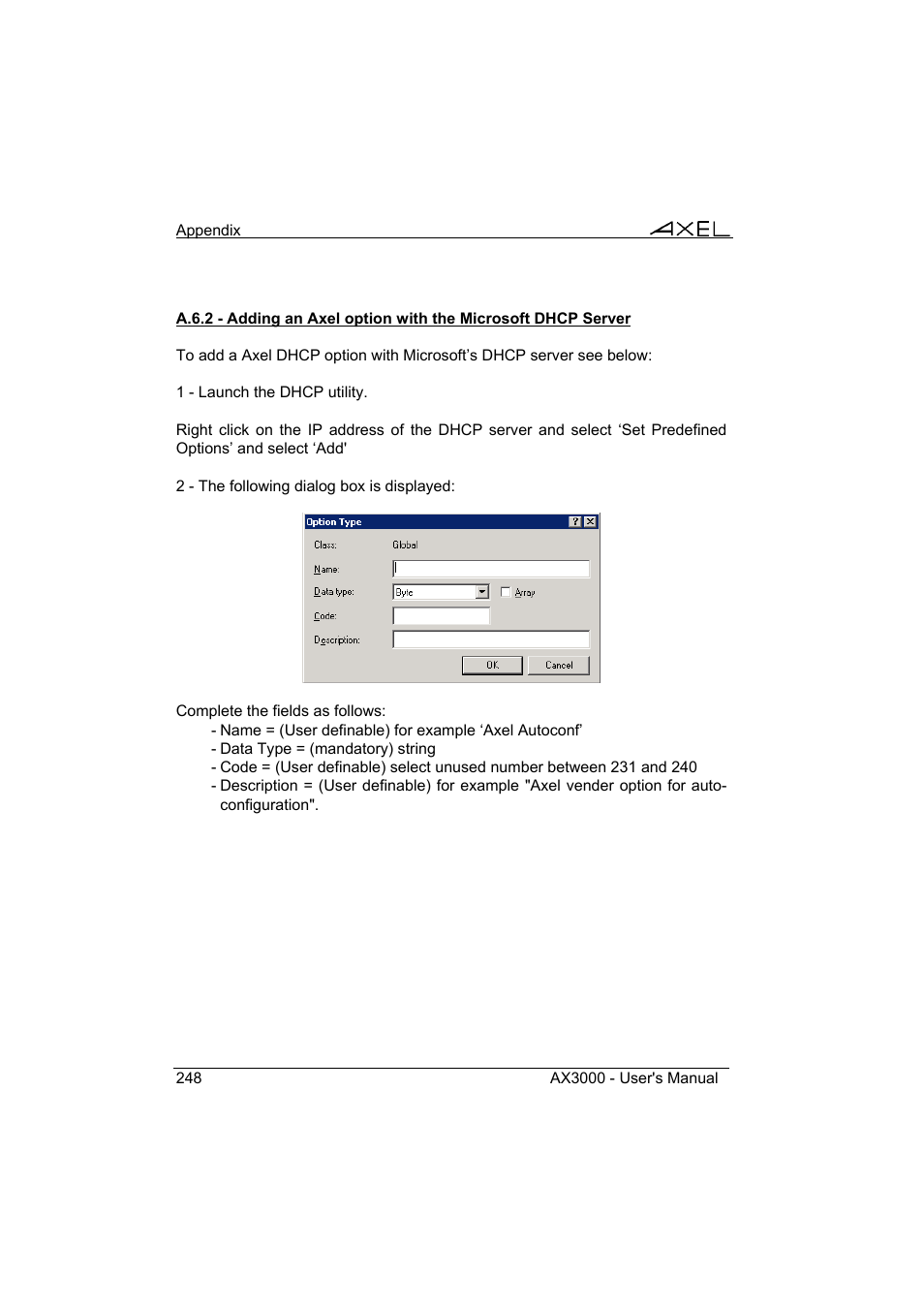 Axel AX3000 65 User's Manual User Manual | Page 260 / 276