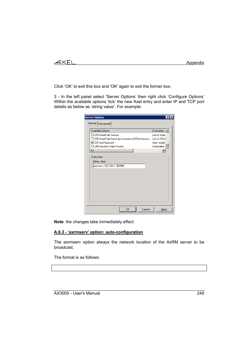Axel AX3000 65 User's Manual User Manual | Page 261 / 276
