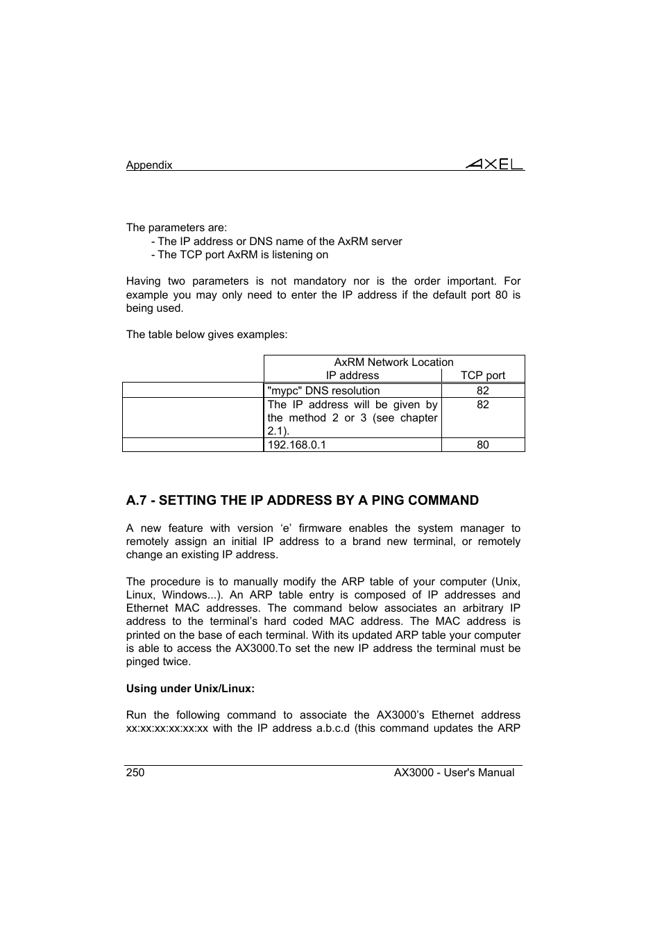 Axel AX3000 65 User's Manual User Manual | Page 262 / 276