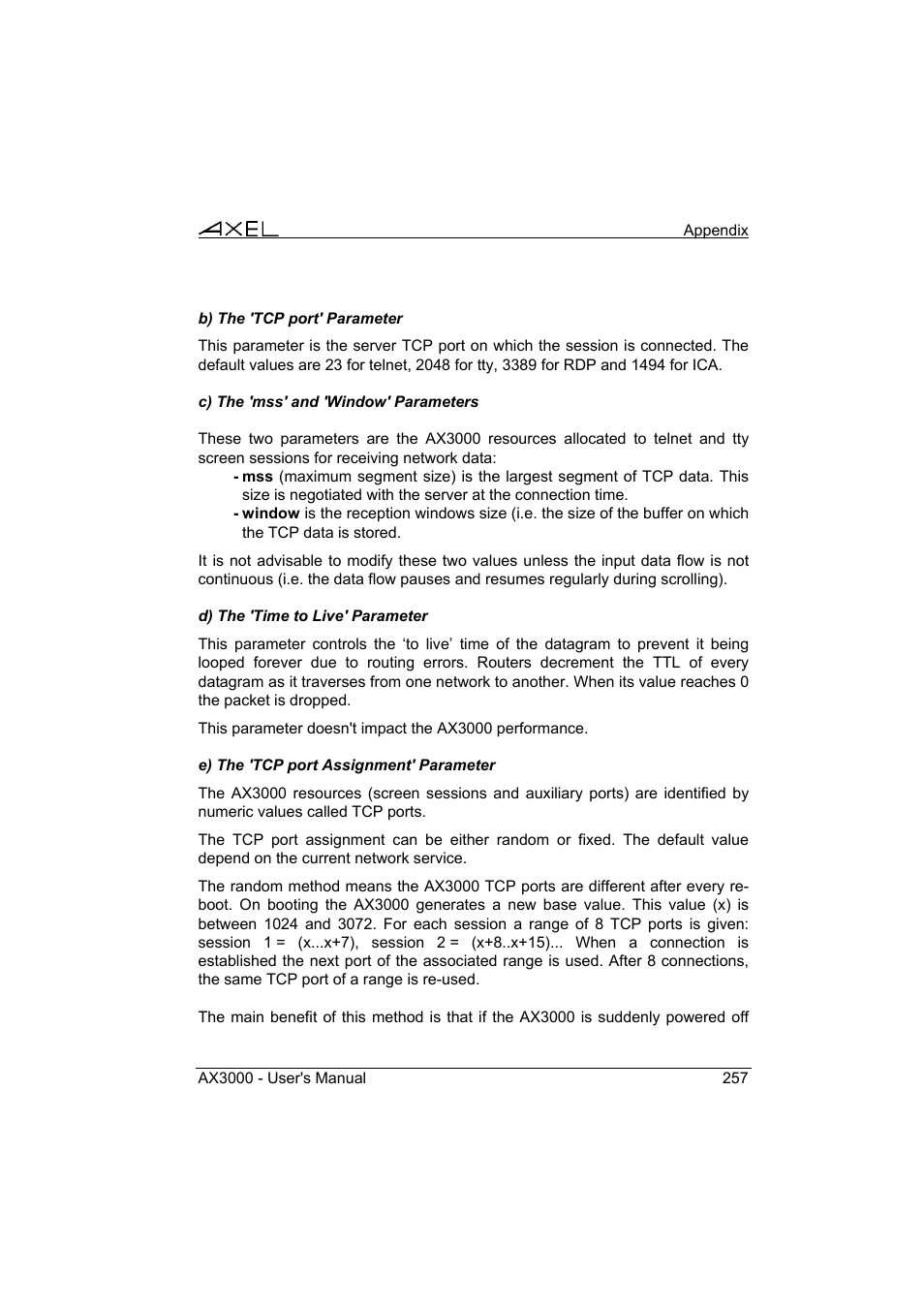 Axel AX3000 65 User's Manual User Manual | Page 269 / 276
