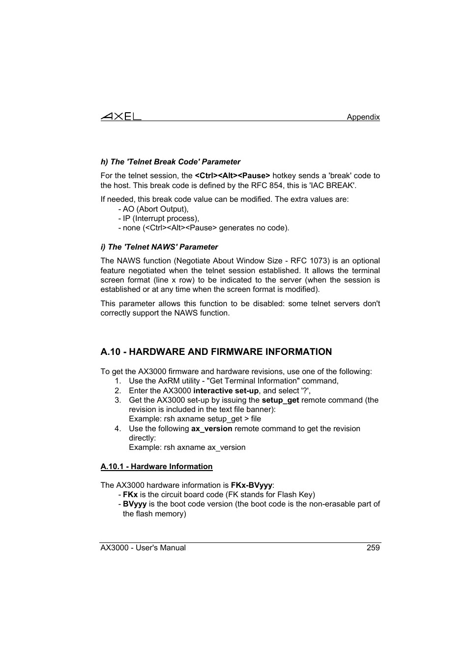 Axel AX3000 65 User's Manual User Manual | Page 271 / 276
