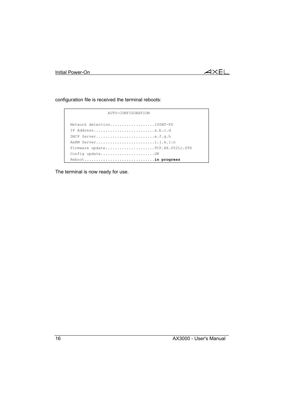 Axel AX3000 65 User's Manual User Manual | Page 28 / 276