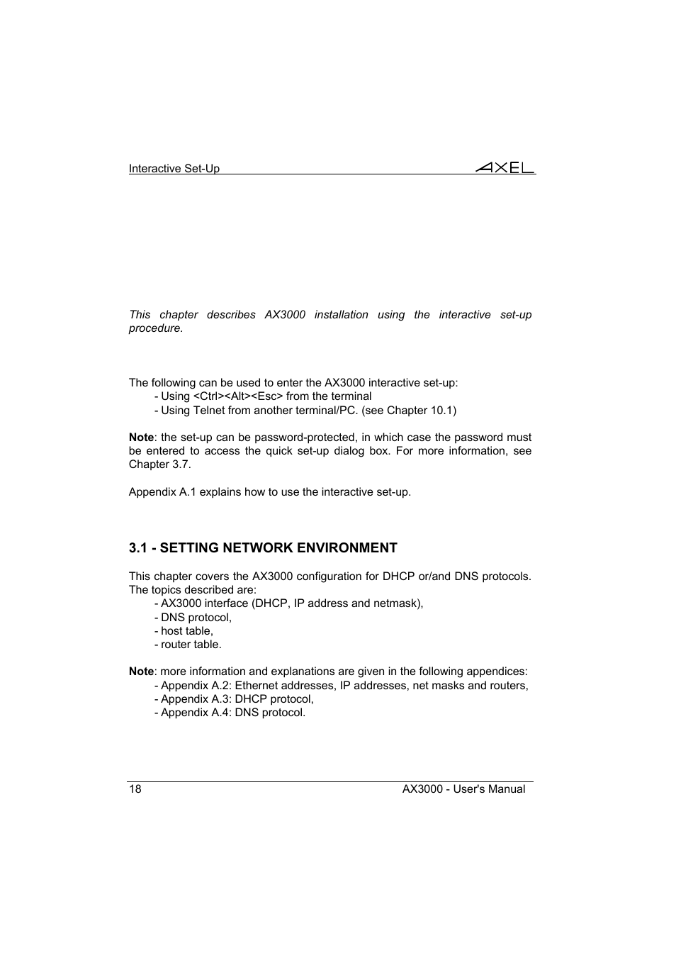 Axel AX3000 65 User's Manual User Manual | Page 30 / 276