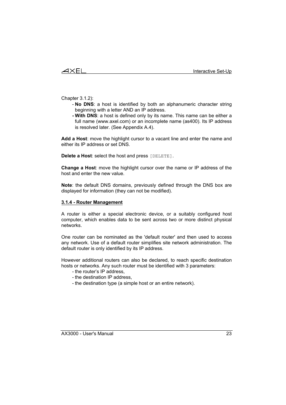 Axel AX3000 65 User's Manual User Manual | Page 35 / 276