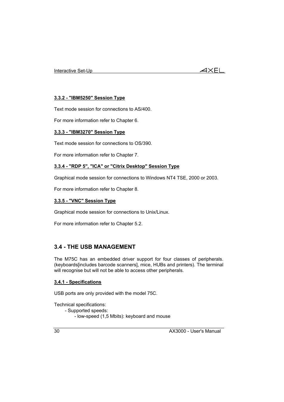 Axel AX3000 65 User's Manual User Manual | Page 42 / 276