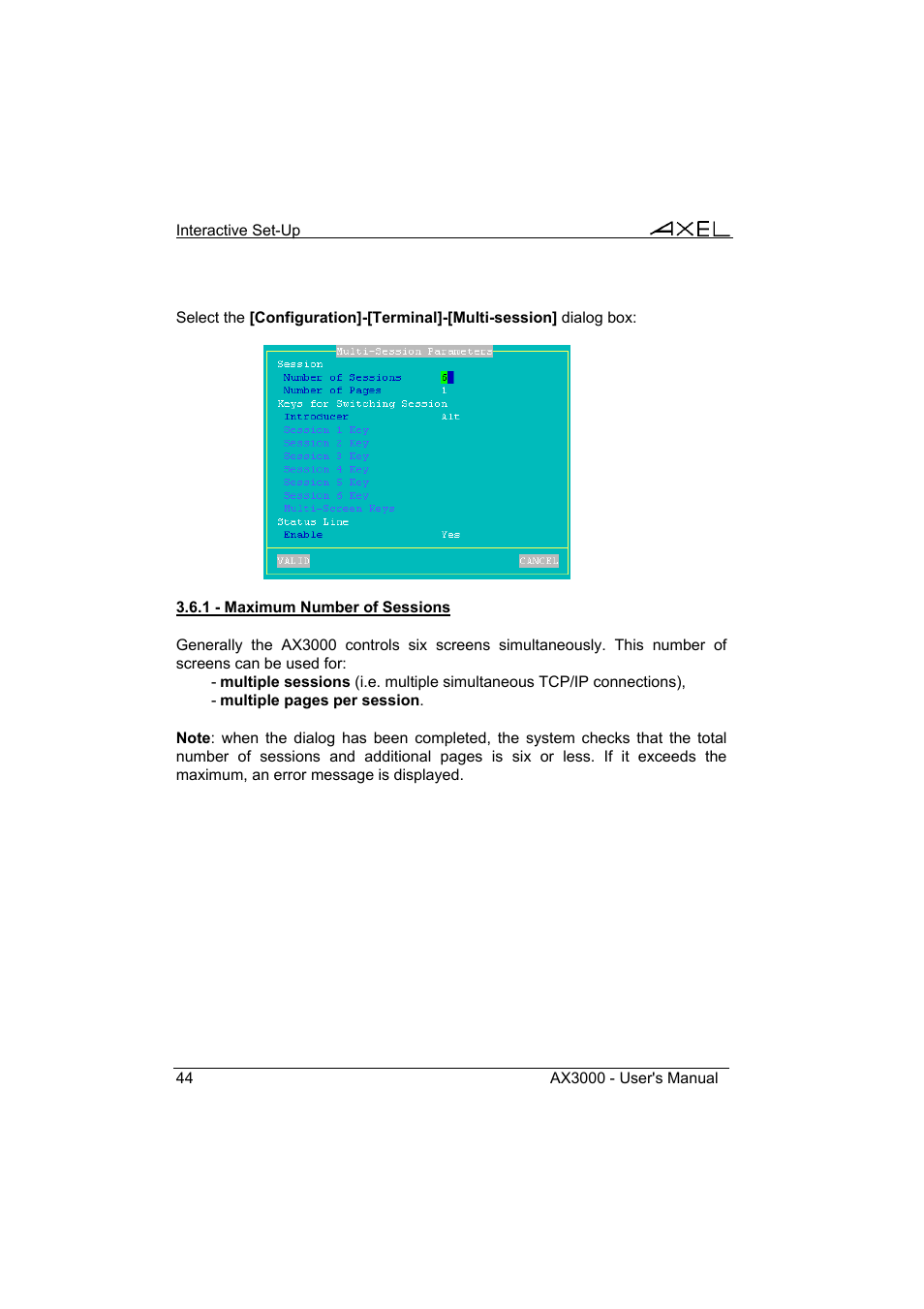 Axel AX3000 65 User's Manual User Manual | Page 56 / 276