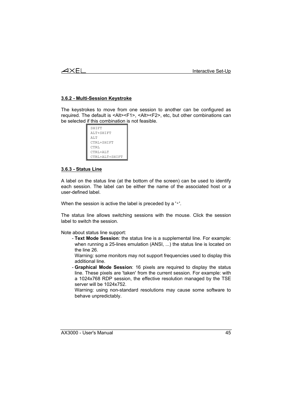 Axel AX3000 65 User's Manual User Manual | Page 57 / 276
